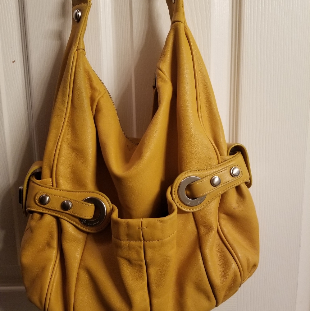 Mustard Leather Shoulder Bag B. Makowsky